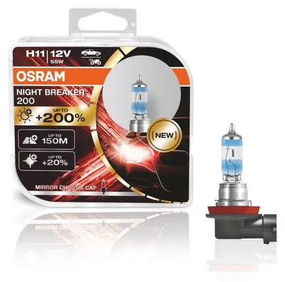 Productafbeelding van OSRAM NIGHT BREAKER 200 H11 PGJ19-2, 12V/55W (verpakking met 2 stuks)