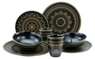 Produktbild von CreaTable, 23587, Mandala Schwarz, Kombiservice 8-tlg, Steinzeug