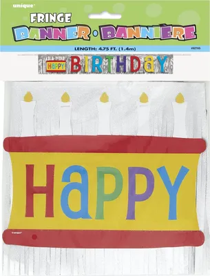 Produktbild von Unique Party - Fransen - Fahne, Folie, Geburtstag SG38258 (Einheitsgröße) (Weiß/Gelb/Rot)