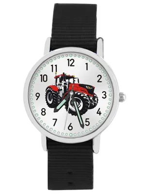 Produktbild von Pacific Time Kinder Armbanduhr Traktor Trecker rot Wechselarmband schwarz 87667