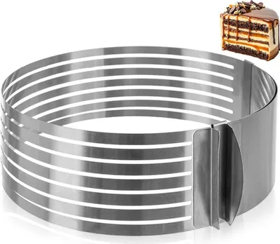 Produktbild von Orion | Tortenring Verstellbar 24-30 cm - Edelstahl - 7 Schichten - Spülmaschinenfest - Präzises Schneiden