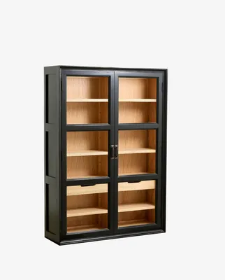 Produktbild von Wandschrank Viva aus Gmelina Holz mit 2 Türen - Schwarz