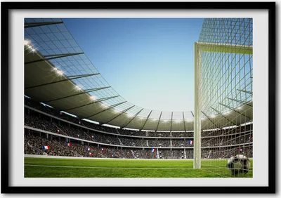 Produktbild von Bild - Bilder - Bilderrahmen - 70 cm x 50 cm - MDF-Rahmen, Wandkunst Frankreich Stadion