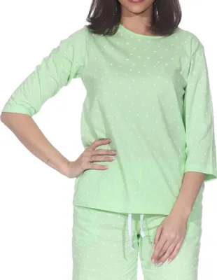 Obrázek produktu pro Dámské pyžamo s dlouhým rukávem Mix & Match - ideální ke kombinování ; dots_green , 40
