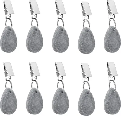 Produktbild von Tischdecken Gewichte 10 Stück, Graue Tropfenform, Naturstein, für Außenbereich