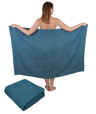 Produktbild von Betz 2 Stück XXL Duschtücher 100 x 150 cm BERLIN Badetücher 100% Baumwolle Farbe – taubenblau