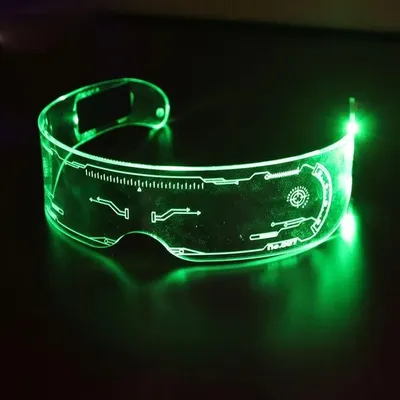 LED-Brille, wiederaufladbar, 7 Farbmodi, Cyberpunk-Stil
