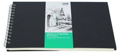 Produktbild von Aquarell-Papier-Skizzenbuch, Doppelspiralbindung, harte Rückseite, dicker, säurefreier Marker, Skizzenbuch für Acryl und Pastelle