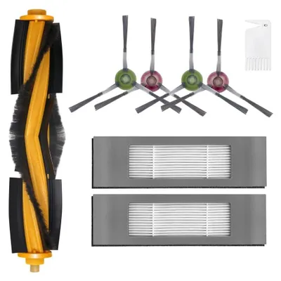 Produktbild von 8 Stück Zubehör für Ecovacs Deebot Ozmo 950 920 900 T5 T8 T8+ T9 T9+ T10 Staubsauger, 1 Hauptbürste, 2 Filter, 4 Seitenbürsten, 1 Reinigungsbürste