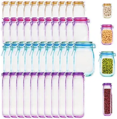 Produktbild von 40 Stück Backblech-Verpackungsbags, Weckbeutel mit Tragefuß, nachwachsende Küchenbeutel für Obst und Gemüse, Milchprodukte, Snacks und Fleischwaren