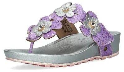 Produktbild von Misstyl by Laura Vita Damen Pantolette Schlangenoptik Blüten MBRYANO 03, Größe:38 EU, Farbe:Lila