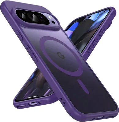 Immagine prodotto di Custodia magnetica per Google Pixel 9 cover Copertura protettiva Magsafe Telaio in TPU antiurto forte anello magnetico, viola