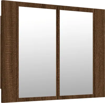 Produktbild von vidaXL LED-Spiegelschrank Braun Eichen-Optik 60x12x45 cm Holzwerkstoff