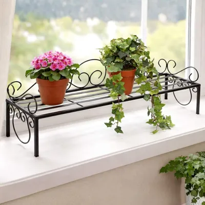 Immagine prodotto di DanDiBo Portafiori in metallo nero 75 cm Portafiori Mi Panca per fiori Gradini per piante Sgabello per fiori Portafiori