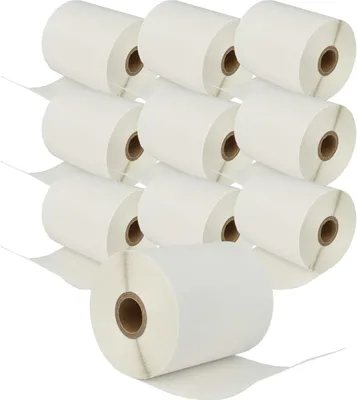 Produktbild von vhbw 10x Rolle 102mm x 50mm (836 Etiketten) kompatibel mit Brother TD-4520DN, TD-4550DNWB Drucker Weiß