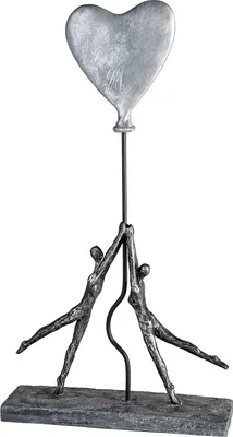 Produktbild von Casablanca by Gilde Dekofigur Skulptur Herz-Ballon antik silber H. 48 cm,79899