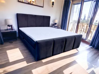 Produktbild von Boxspringbett OSLO II 180 x 200 cm Amor Velvet 22 Schwarz Bett mit zwei Bettkästen und H2 Matratze,Komplett-Set mit Matratze und Topper