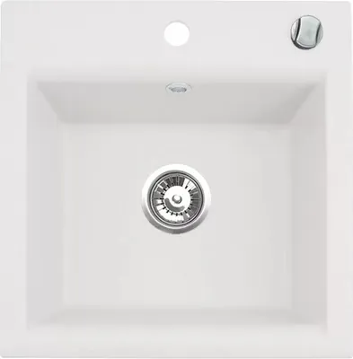 Produktbild von Granitspüle Weiß Küchenspüle Granit Siphon Einbauspüle Spülbecken Spüle AVA_1K 01