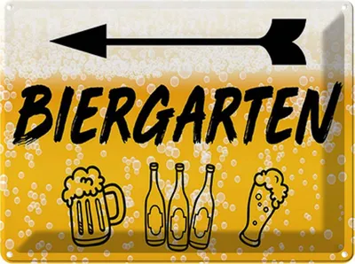 Produktbild von vianmo Blechschild 30x40 cm Biergarten links Bier Bar Club Alkohol