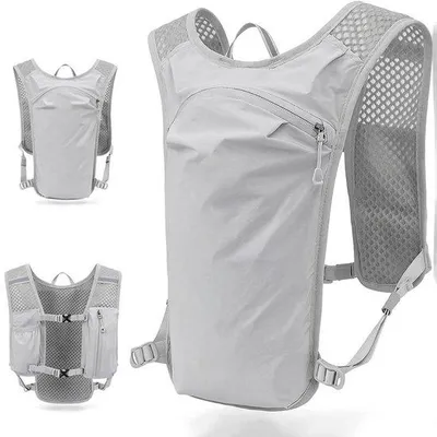 Produktbild von Leichtgewicht graue Laufrucksack mit Trinkbeutel, unisex, 6 Liter, atmungsaktiver Fahrrad-, Laufrucksack, atmungsaktiver Fahrrad- und Wandertragegurt, Fahrrad- und Marathontragegurt, Sporttasche.
