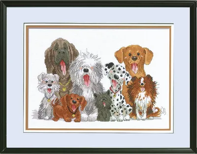 Produktbild von Janlynn Kreuzstich Stickpackung "Hunde von Duckport", Zählmuster, 38x25cm