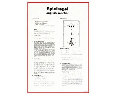 Produktbild von Spielregel Snooker auf Karton mit Aufhängung