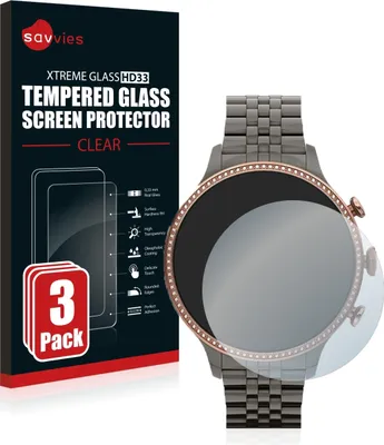 Produktbild von 3x Savvies Schutzglas für Fossil Gen 6 (42mm) Displayschutz 9H Glas klar transparent