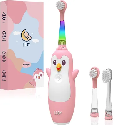 Produktbild von Loby – Elektrische Zahnbürste für Kinder – Babyzahnbürste – Wiederaufladbar und mit Smart™ Timer – Rosa – 0 bis 6 Jahre