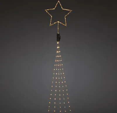 Produktbild von Konstsmide LED Baummantel mit Stern, Leichte Dekorationsfigur, Kupfer, IP20, LED, Bernstein, 4.5 V