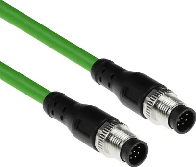Zdjęcie produktu dla ACT SC3874, 15 m, M12, M12, Męska/Męska, Czarny/Zielony, Miedź