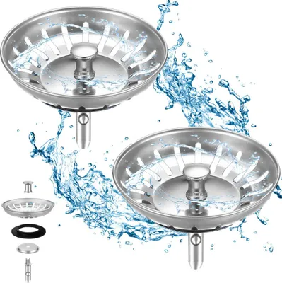 Produktbild von Abflussstopfen Mit Sieb 1 Stück, Edelstahl Abflusssieb Durchmesser 83 Mm, Küchenspüle Abflussstopfen Für Lebensmittelreste