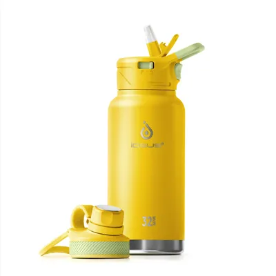 Edelstahl-Wasserflasche 950 ml, vakuumisoliert, doppelwandig, gelb