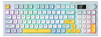 Obrázek produktu pro ONIKUMA G80 herní klávesnice s RGB, OLED displejem a 3 režimy připojení (Bluetooth 5.0, 2.4 GHz, USB-C)