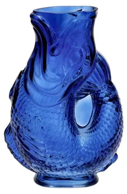 Produktbild von Gift Company Vase Fischvase Jacquard Blau (16cm)