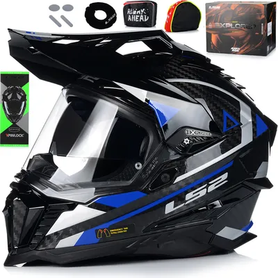 K*M様 LS2 MX701 EXPLORER Mサイズ Kask Motocyklowy LS2 MX701 EXPLORER CARBON TRICK RED czarny