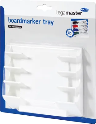 Produktbild von Markerhalter für 4 Marker waagerecht magnethaftend weiß Packung mit 5 Stück