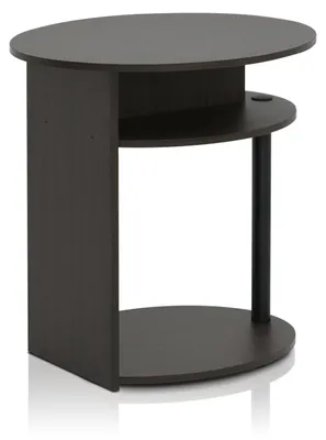 Produktbild von Furinno Jaya dreistöckiger runder Beistelltisch, Walnuss