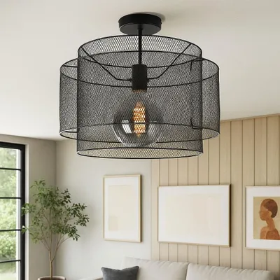 Produktbild von Deckenleuchte, schwarz, rund, Käfig, D 40 cm