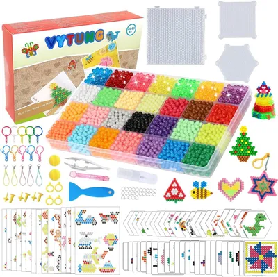 Productafbeelding van Navulset waterparels, 4000 kralen, 28 kleuren, magisch water, 389 patronen, niet giftig, met accessoires voor beginners, doe-het-zelf speelgoed
