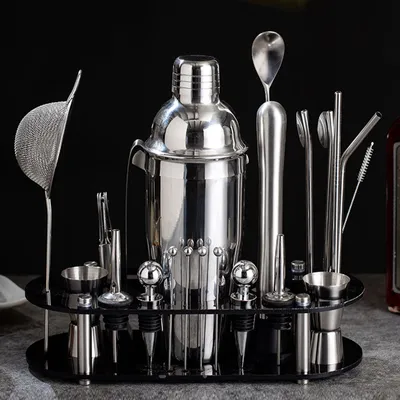 Obrázek produktu pro Koktejlová míchačka Shaker Set z nerezové oceli Cocktail Shaker 23ks Bar Cocktail Set pro barmana