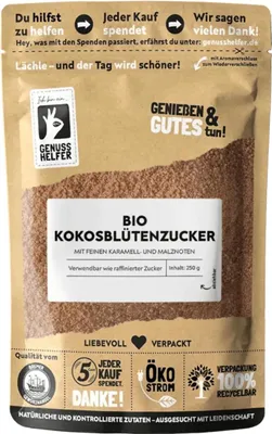 Produktbild von Kokosblütenzucker , gemahlen, Noten von Malz & Karamell, für Pancakes, Torten und Getränke, 250g