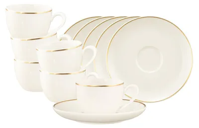 Produktbild von Seltmann Weiden Savona Espressotasse mit Untertasse 110 ml Goldlinie 6er Set