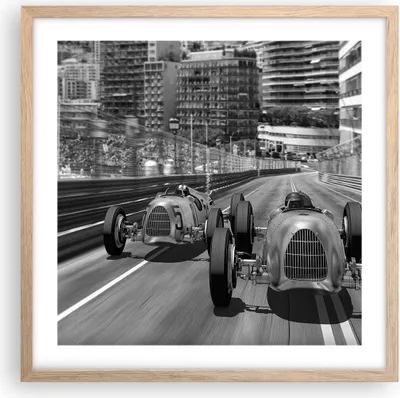 Produktbild von Gerahmtes Poster - Rahmen in heller Eiche - Formel 1 Retro - 50x50 cm - Wand Bild - Wanddeko - Wandbilder - Kunstposter - Wandposter - Bilderrahmen - Bilder - Kunstdruck - P2NAC50x50-4843