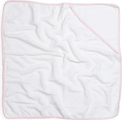 Produktbild von Towel City TC036 | Babies Hooded Towel / 75 x 75 cm - Farbe: White/Pink - Größe: 75 x 75 cm