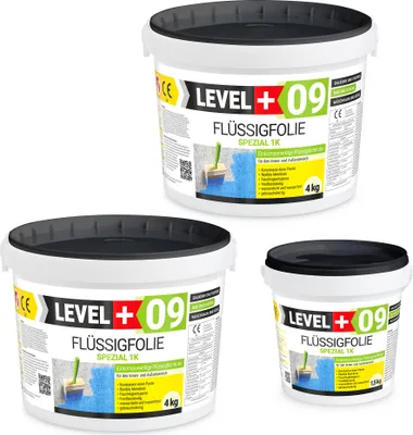Produktbild von Dichtfolie 9,5kg Flüssigfolie Bad und Balkon Abdichtung Wasserdicht LEVEL+ RM09