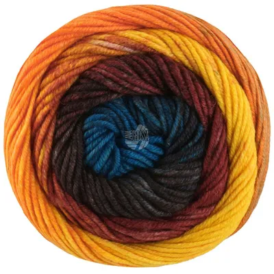 Produktbild von Lana Grossa - Cool Wool Big Color 4046 dunkelrot anthrazit dunkelgrau türkisblau orange gelb nougat