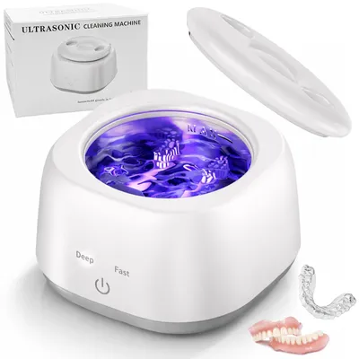 Produktbild von Ultraschallreiniger 48kHz 280ml für Retainer, Zahnersatz, Aligner, Knirscherschiene, Schmuck & Zahnbürsten – Tiefenreinigung
