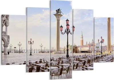 Produktbild von Bild auf Leinwand - Leinwandbild - Architektur Stadt Venedig - 150x100cm - Wand Bild - Wanddeko - Leinwanddruck - Bilder - Kunstdruck - Wanddekoration - Leinwand bilder - Wandkunst - EA150x100-2553