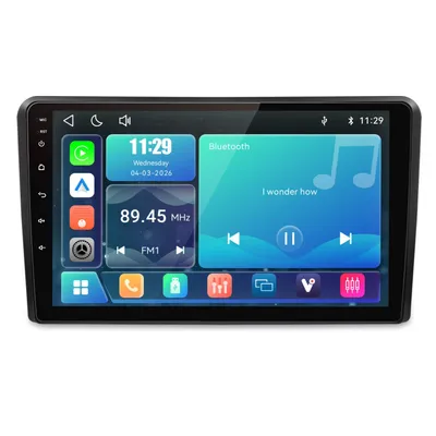 Obrázok produktu pre Hexinex 9-palcové autorádio s operačným systémom Linux, kompatibilné s Carplay, pre modely Audi A3 S3 (2003-2013, model 8P), s Wi-Fi, Bluetooth, ovládaním na volante (SWC), FM rádiom, RDS, DSP a USB portom. 2DIN