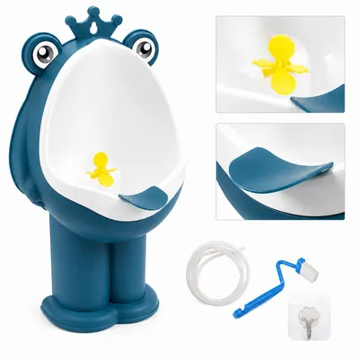 Produktbild von Wandmontiertes Kinder Urinal mit Ablaufschlauch 2 m, Toilettentraining für Jungen, PP Kunststoff, leicht zu reinigen, mit Halterung